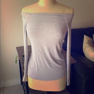 Off the shoulder grey top by 1.state